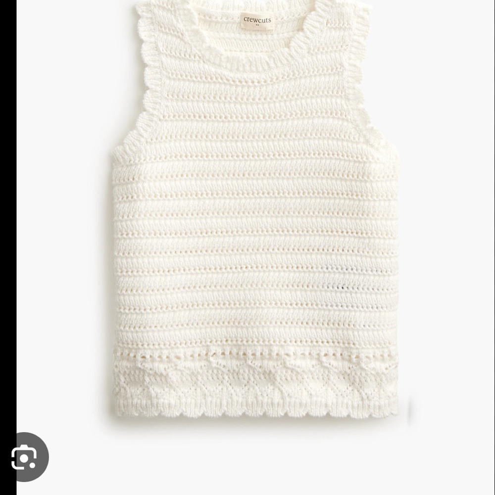 Crewcuts White Crochet Top